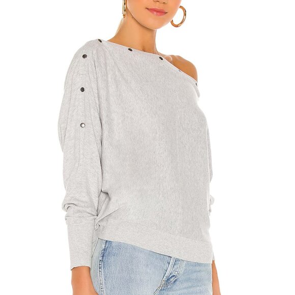 Allsaints Ellie pink watermelon dolman sleeve snap neck sweater XS - Picture 6 of 7